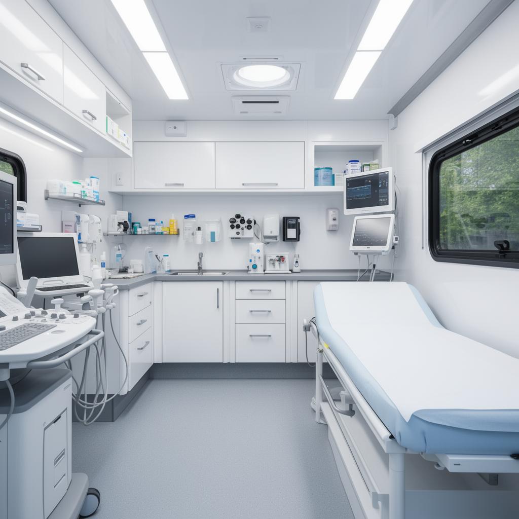 Innenraum der mobilen Klinik